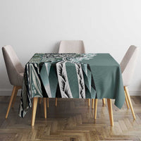 Aloha Vintage Plumeria Hawaiian Tapa Pattern Tablecloth Dark Turquoise Hawaiian Tapa Pattern - Polynesian Pride