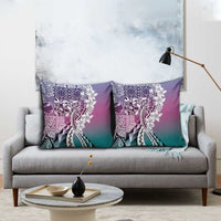 Aloha Vintage Plumeria Hawaiian Tapa Pattern Pillow Cover Gradient Hawaiian Tapa Pattern - Polynesian Pride
