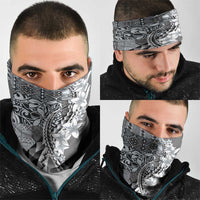 Aloha Vintage Plumeria Hawaiian Tapa Pattern Neck Gaiter Gray Hawaiian Tapa Pattern - undefined