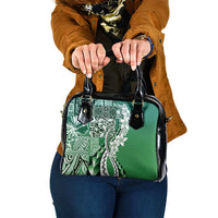 Aloha Vintage Plumeria Hawaiian Tapa Pattern Shoulder Handbag Green Hawaiian Tapa Pattern - Polynesian Pride