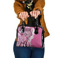 Aloha Vintage Plumeria Hawaiian Tapa Pattern Shoulder Handbag Pink Hawaiian Tapa Pattern - Polynesian Pride