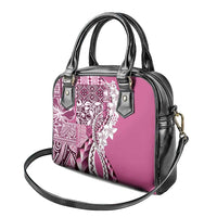 Aloha Vintage Plumeria Hawaiian Tapa Pattern Shoulder Handbag Pink Hawaiian Tapa Pattern - Polynesian Pride