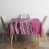 Aloha Vintage Plumeria Hawaiian Tapa Pattern Tablecloth Pink Hawaiian Tapa Pattern - Polynesian Pride