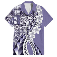 Aloha Vintage Plumeria Hawaiian Tapa Pattern Family Matching Off The Shoulder Long Sleeve Dress and Hawaiian Shirt Purple Hawaiian Tapa Pattern LT9 Dad's Shirt - Short Sleeve Purple - Polynesian Pride