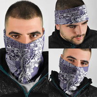 Aloha Vintage Plumeria Hawaiian Tapa Pattern Neck Gaiter Purple Hawaiian Tapa Pattern - Polynesian Pride