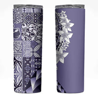 Aloha Vintage Plumeria Hawaiian Tapa Pattern Skinny Tumbler Purple Hawaiian Tapa Pattern LT9 Purple - Polynesian Pride