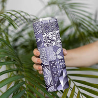 Aloha Vintage Plumeria Hawaiian Tapa Pattern Skinny Tumbler Purple Hawaiian Tapa Pattern LT9 - Polynesian Pride