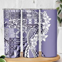 Aloha Vintage Plumeria Hawaiian Tapa Pattern Skinny Tumbler Purple Hawaiian Tapa Pattern LT9 - Polynesian Pride