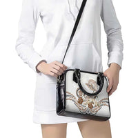 Polynesian Manta Ray Shoulder Handbag Beige Floral Turtle Tattoo - Polynesian Pride
