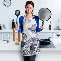 Polynesian Manta Ray Apron Blue Floral Turtle Tattoo - Polynesian Pride