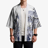 Polynesian Manta Ray Kimono Blue Floral Turtle Tattoo - Polynesian Pride