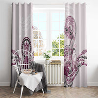 Polynesian Manta Ray Window Curtain Pink Floral Turtle Tattoo - Polynesian Pride