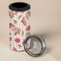Beige Paniolo Palaka Hawaiian Cowgirl Christmas 4 in 1 Can Cooler Tumbler LT9 - Polynesian Pride
