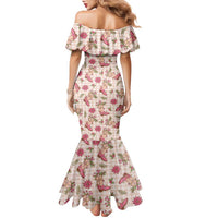 Beige Paniolo Palaka Hawaiian Cowgirl Christmas Family Matching Mermaid Dress and Hawaiian Shirt LT9 - Polynesian Pride