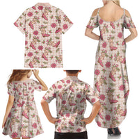 Beige Paniolo Palaka Hawaiian Cowgirl Christmas Family Matching Summer Maxi Dress and Hawaiian Shirt LT9 - Polynesian Pride