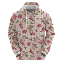 Beige Paniolo Palaka Hawaiian Cowgirl Christmas Hoodie LT9 - Polynesian Pride