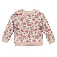 Beige Paniolo Palaka Hawaiian Cowgirl Christmas Kid Ugly Christmas Sweater LT9 Kid Beige - Polynesian Pride