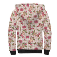Beige Paniolo Palaka Hawaiian Cowgirl Christmas Sherpa Hoodie LT9 - Polynesian Pride