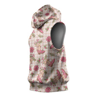 Beige Paniolo Palaka Hawaiian Cowgirl Christmas Sleeveless Hoodie LT9 - Polynesian Pride
