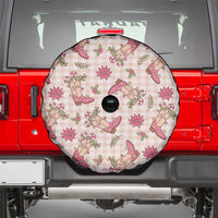 Beige Paniolo Palaka Hawaiian Cowgirl Christmas Spare Tire Cover LT9 - Polynesian Pride