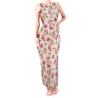 Beige Paniolo Palaka Hawaiian Cowgirl Christmas Tank Maxi Dress LT9 Women Beige - Polynesian Pride
