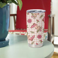 Beige Paniolo Palaka Hawaiian Cowgirl Christmas Tumbler Cup LT9 - Polynesian Pride