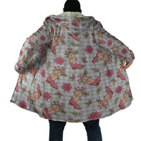Gray Paniolo Palaka Hawaiian Cowgirl Christmas Cloak - Polynesian Pride