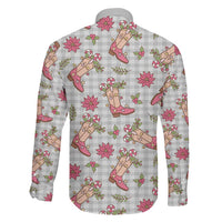 Gray Paniolo Palaka Hawaiian Cowgirl Christmas Family Matching Mermaid Dress and Hawaiian Shirt LT9 - Polynesian Pride
