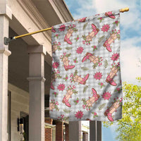 Gray Paniolo Palaka Hawaiian Cowgirl Christmas Garden Flag - Polynesian Pride