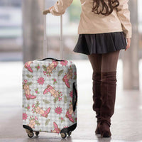 Gray Paniolo Palaka Hawaiian Cowgirl Christmas Luggage Cover LT9 - Polynesian Pride