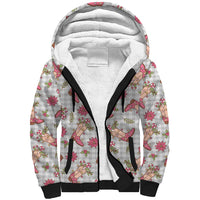 Gray Paniolo Palaka Hawaiian Cowgirl Christmas Sherpa Hoodie LT9 Unisex Gray - Polynesian Pride