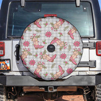 Gray Paniolo Palaka Hawaiian Cowgirl Christmas Spare Tire Cover LT9 Gray - Polynesian Pride