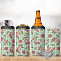 Green Paniolo Palaka Hawaiian Cowgirl Christmas 4 in 1 Can Cooler Tumbler LT9 - Polynesian Pride