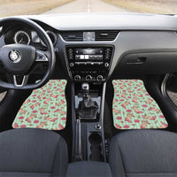 Green Paniolo Palaka Hawaiian Cowgirl Christmas Car Mats - Polynesian Pride