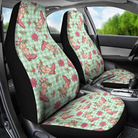 Green Paniolo Palaka Hawaiian Cowgirl Christmas Car Seat Cover LT9 - Polynesian Pride