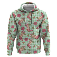Green Paniolo Palaka Hawaiian Cowgirl Christmas Hoodie LT9 Pullover Hoodie Green - Polynesian Pride