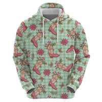 Green Paniolo Palaka Hawaiian Cowgirl Christmas Hoodie LT9 - Polynesian Pride