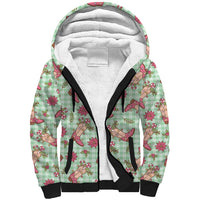 Green Paniolo Palaka Hawaiian Cowgirl Christmas Sherpa Hoodie LT9 Unisex Green - Polynesian Pride