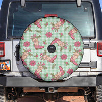 Green Paniolo Palaka Hawaiian Cowgirl Christmas Spare Tire Cover LT9 Green - Polynesian Pride