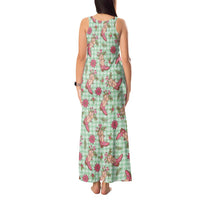 Green Paniolo Palaka Hawaiian Cowgirl Christmas Tank Maxi Dress LT9 - Polynesian Pride