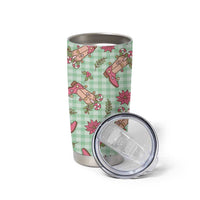 Green Paniolo Palaka Hawaiian Cowgirl Christmas Tumbler Cup LT9 - Polynesian Pride