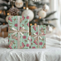 Green Paniolo Palaka Hawaiian Cowgirl Christmas Wrapping Paper - Polynesian Pride