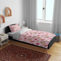 Pink Paniolo Palaka Hawaiian Cowgirl Christmas Bedding Set - Polynesian Pride