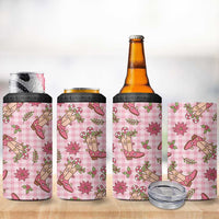Pink Paniolo Palaka Hawaiian Cowgirl Christmas 4 in 1 Can Cooler Tumbler LT9 - Polynesian Pride