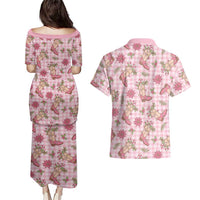 Pink Paniolo Palaka Hawaiian Cowgirl Christmas Couples Matching Puletasi and Hawaiian Shirt LT9 - Polynesian Pride