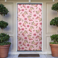 Pink Paniolo Palaka Hawaiian Cowgirl Christmas Door Cover LT9 Pink - Polynesian Pride