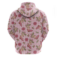 Pink Paniolo Palaka Hawaiian Cowgirl Christmas Hoodie LT9 - Polynesian Pride