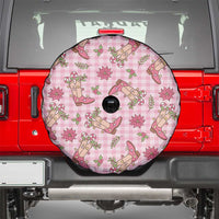 Pink Paniolo Palaka Hawaiian Cowgirl Christmas Spare Tire Cover LT9 - Polynesian Pride