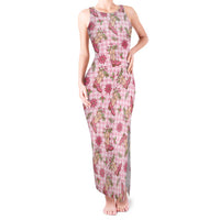 Pink Paniolo Palaka Hawaiian Cowgirl Christmas Tank Maxi Dress LT9 Women Pink - Polynesian Pride