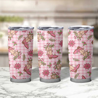 Pink Paniolo Palaka Hawaiian Cowgirl Christmas Tumbler Cup LT9 - Polynesian Pride